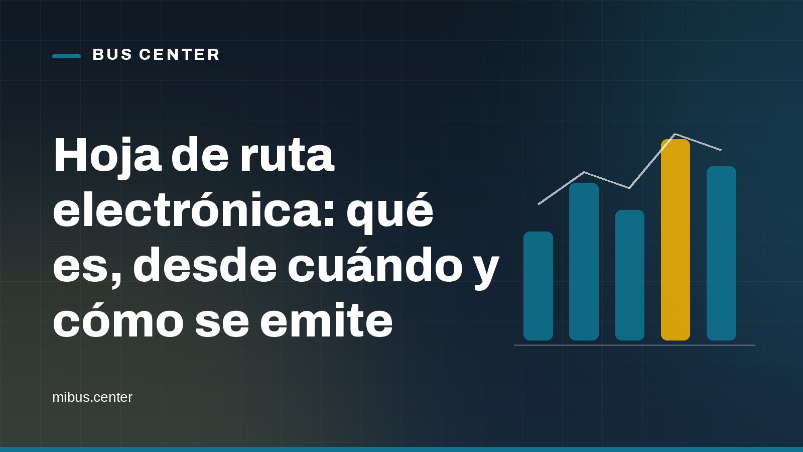Portada gráfica de Bus Center: un gráfico de barras sobre fondo azul noche, con el titular del artículo