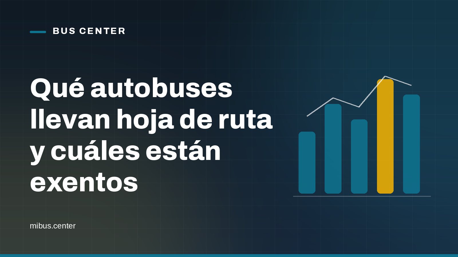 Portada gráfica de Bus Center: un gráfico de barras sobre fondo azul noche, con el titular del artículo
